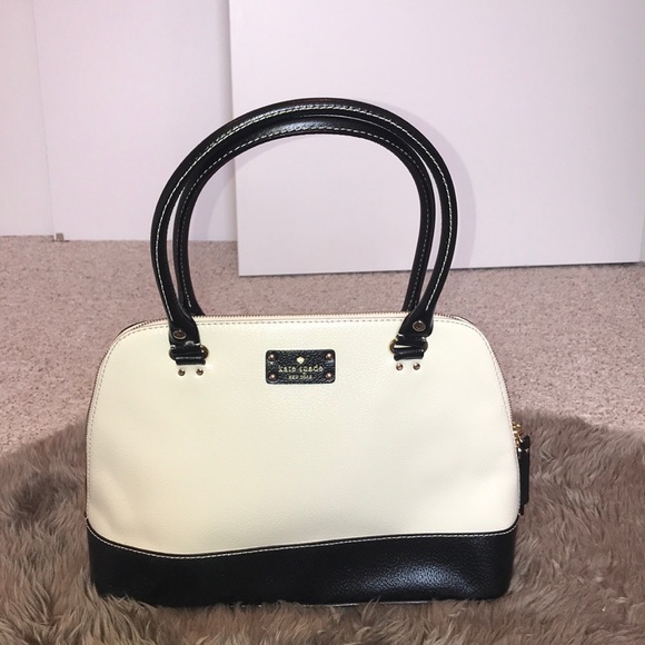 kate spade Handbags - Kate Spade black and white leather tote bag